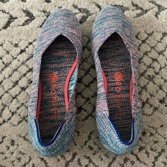 Rothy’s the flat turquoise melange flats size 8.5 - Picture 1 of 4